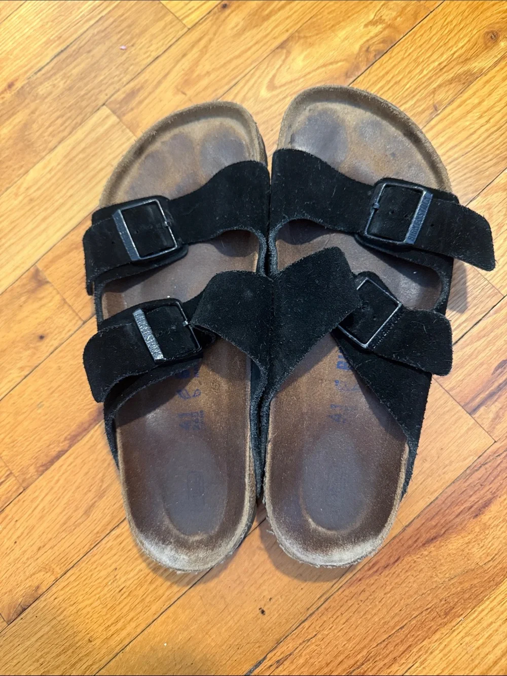 Birkenstock Men’s Black Suede Two-Strap Sandals